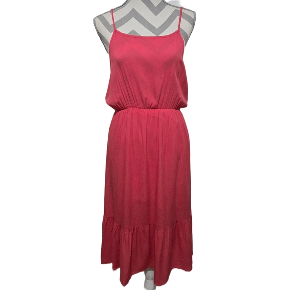 Peach Love California Dresses & Skirts - PEACH LOVE CALIFORNIA Coral Pink Midi Dress Spaghetti Straps Medium
